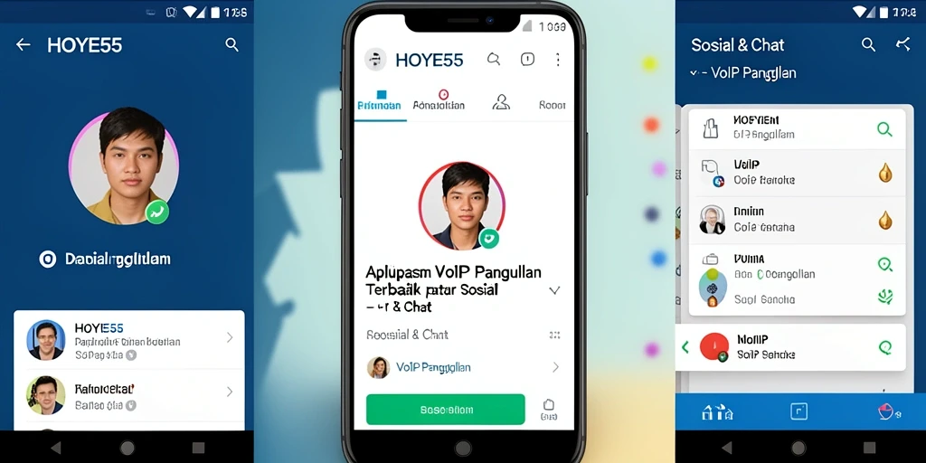 Tampilan antarmuka HOYE55 untuk VoIP Panggilan yang sederhana dan user-friendly.