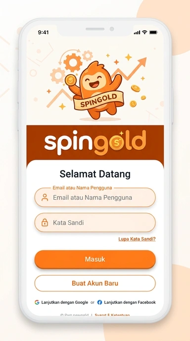 Tampilan halaman login spingold