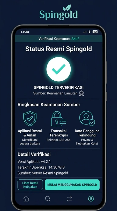 Tampilan kanal resmi spingold